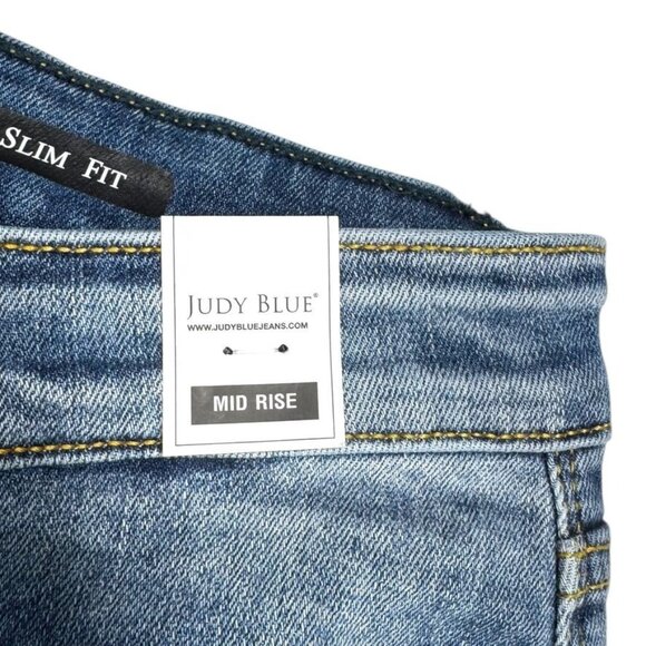 NWT Judy Blue Slim Fit Jeans Blue Waist 32 - Picture 3 of 11